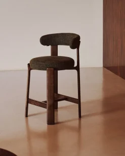 Stoffen Barkrukken-Kave Home Granite Laag Barstoel Groen