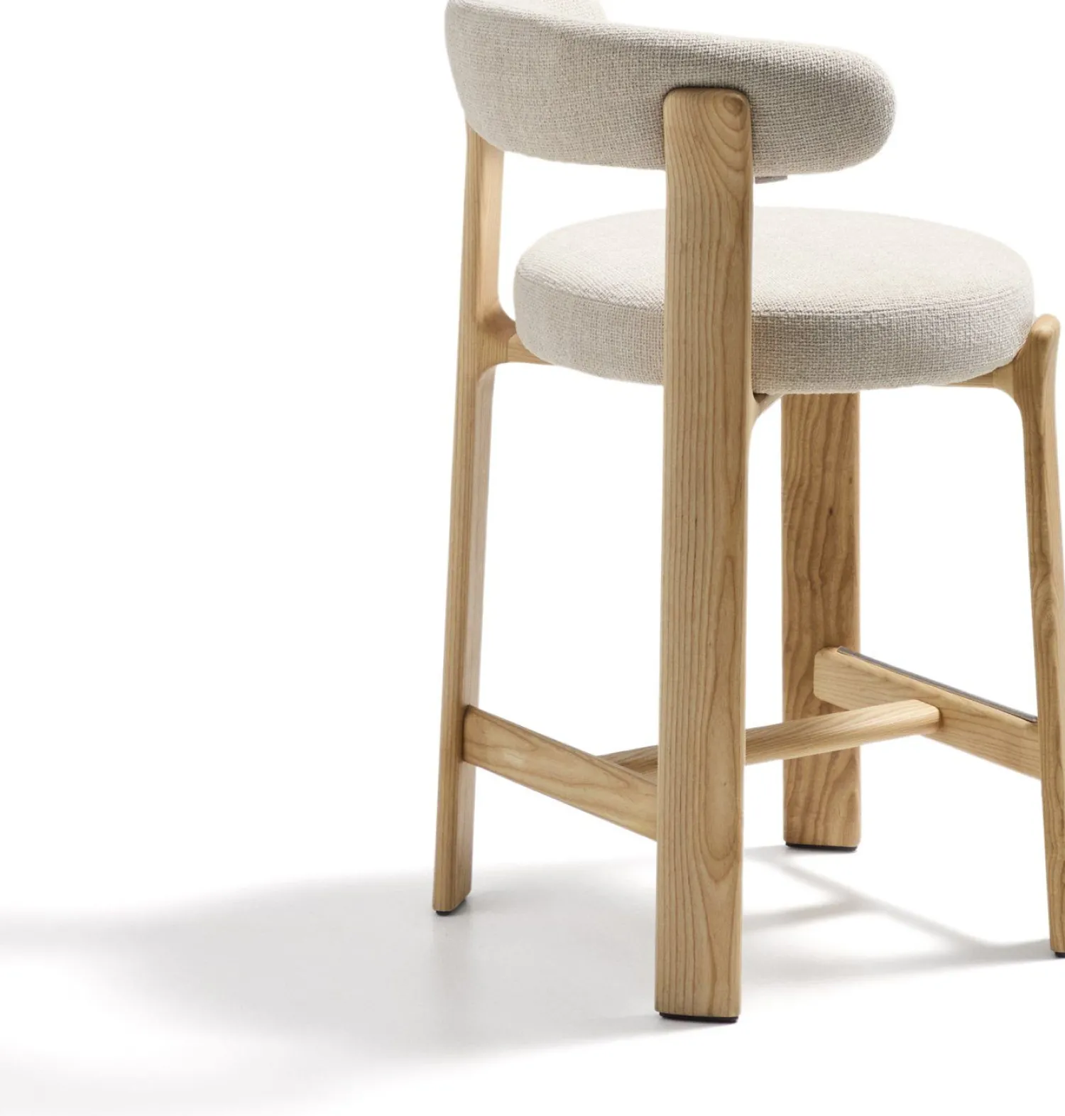 Stoffen Barkrukken-Kave Home Granite Laag Barstoel Beige