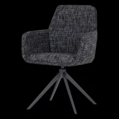 Eetkamerstoelen Met Armleuning-WOOOD Grant Eetkamerstoel Zwart Melange