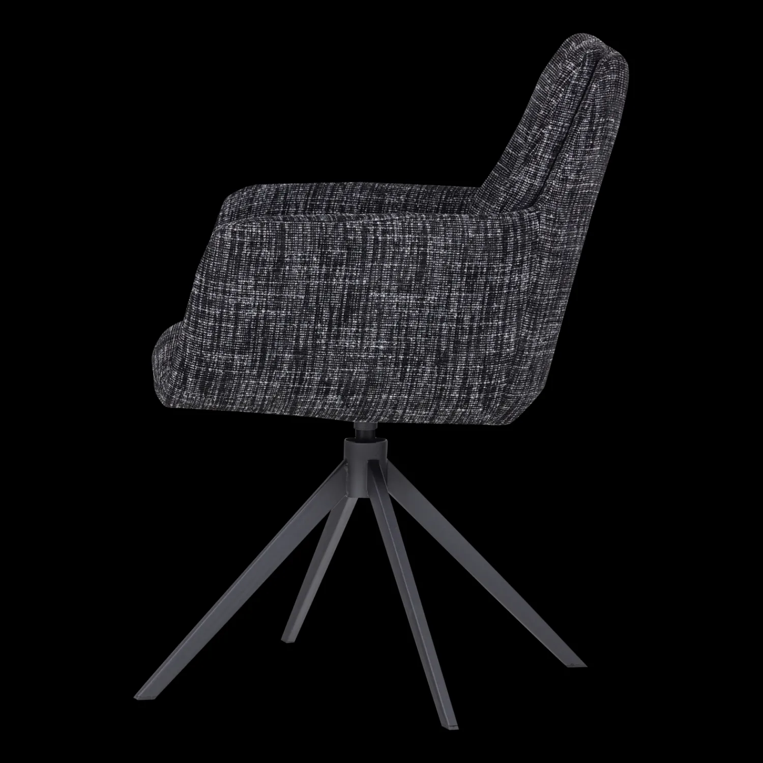 Eetkamerstoelen Met Armleuning-WOOOD Grant Eetkamerstoel Zwart Melange