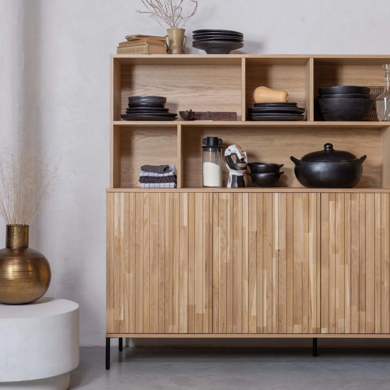 Dressoirs-WOOOD Gravure Dressoir Natural