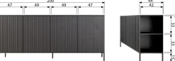 Dressoirs-WOOOD Gravure Dressoir Black