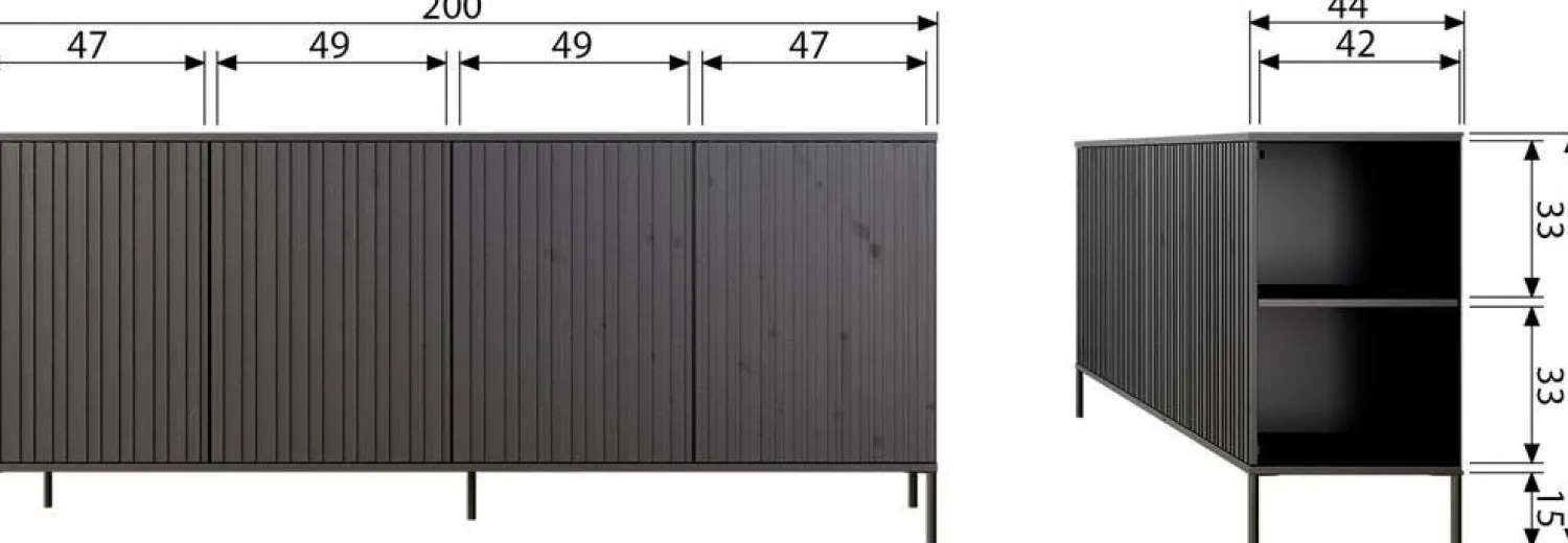 Dressoirs-WOOOD Gravure Dressoir Black