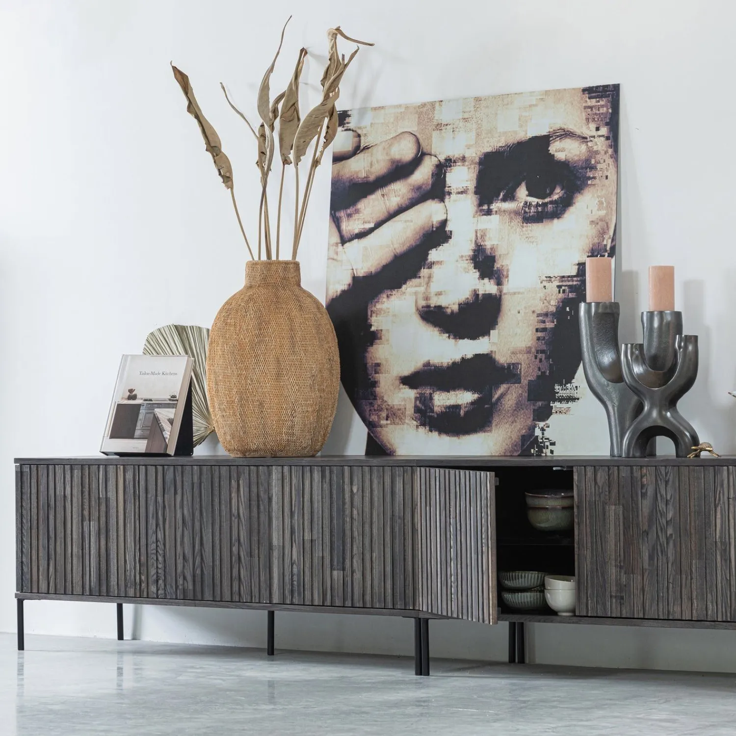 Tv-Meubels-WOOOD Gravure Medium Tv-meubel Espresso