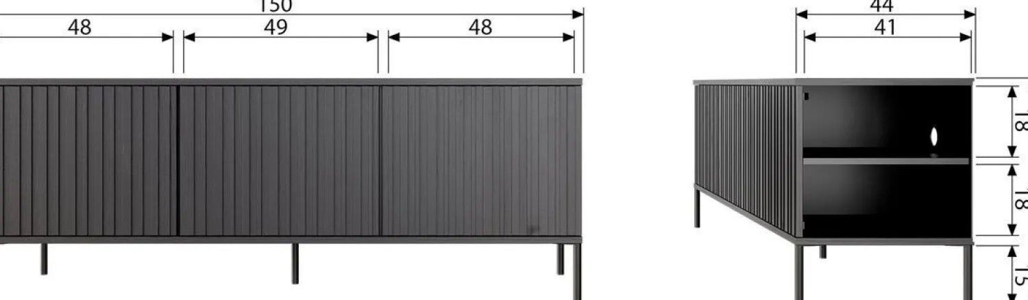 Tv-Meubels-WOOOD Gravure Medium Tv-meubel Black