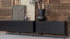 Tv-Meubels-WOOOD Gravure Small Tv-meubel Black