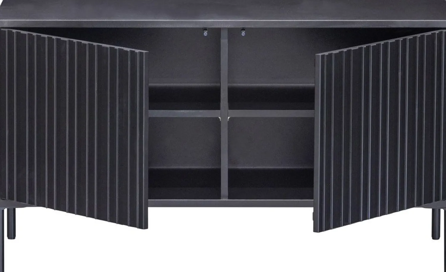 Tv-Meubels-WOOOD Gravure Small Tv-meubel Black
