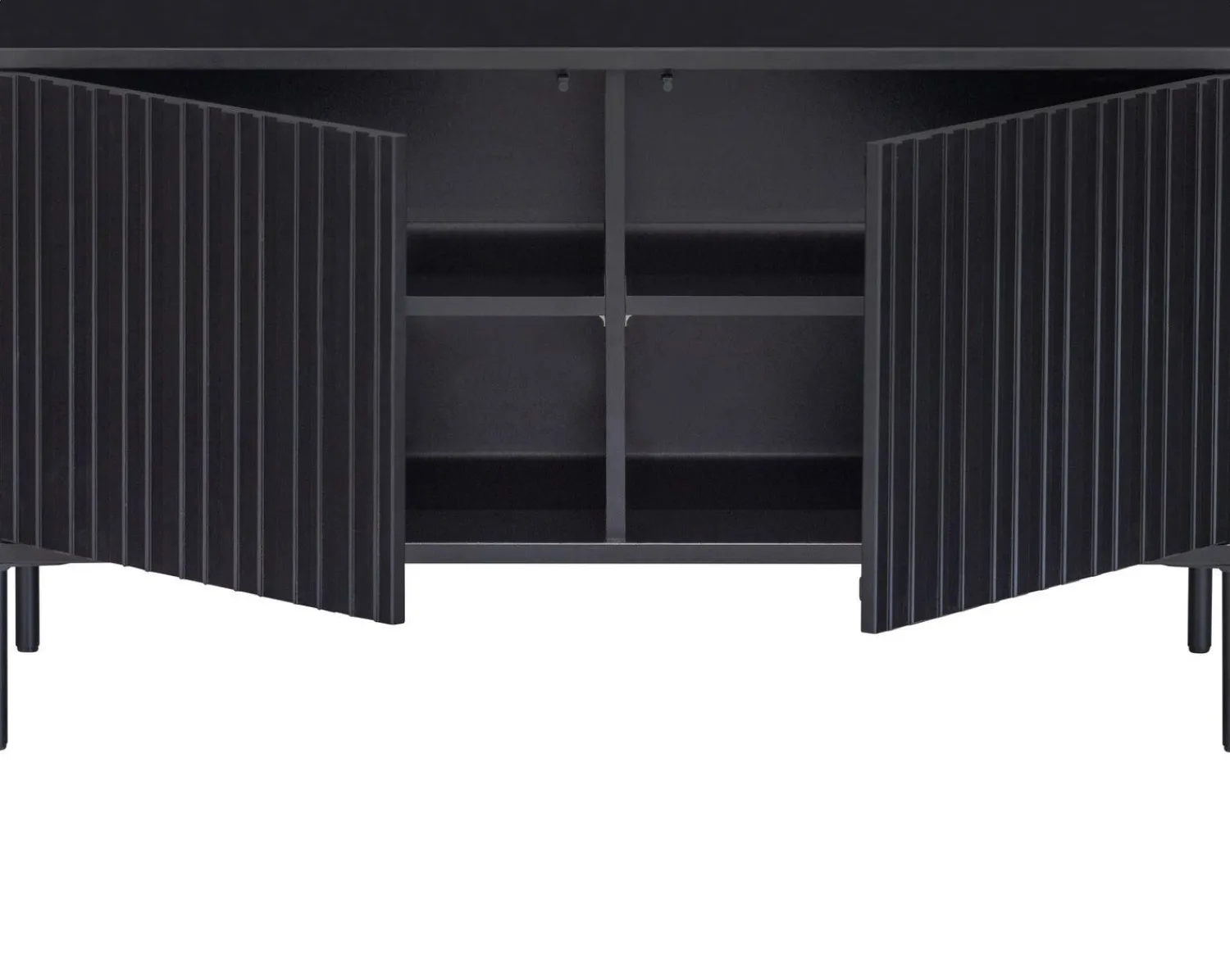 Tv-Meubels-WOOOD Gravure Small Tv-meubel Black