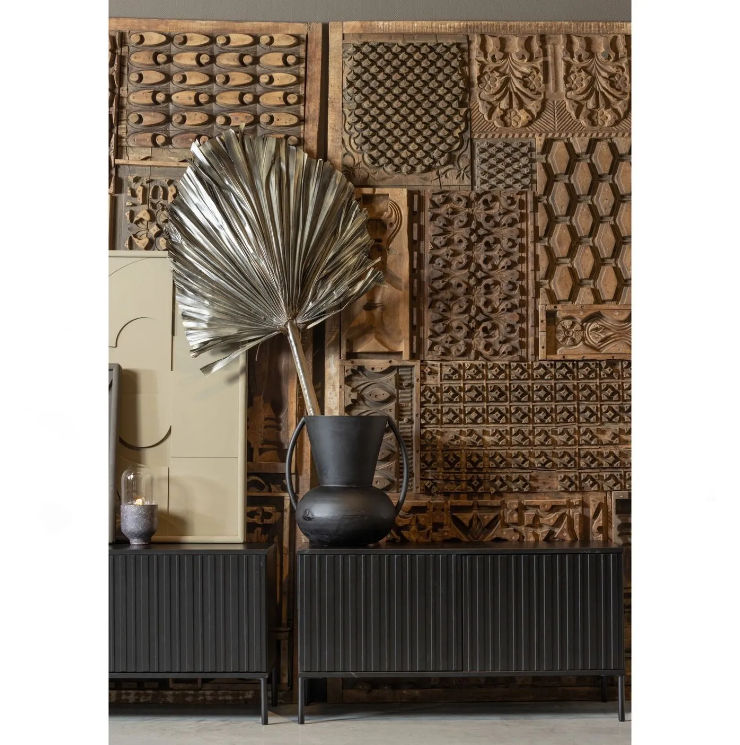 Tv-Meubels-WOOOD Gravure Small Tv-meubel Black