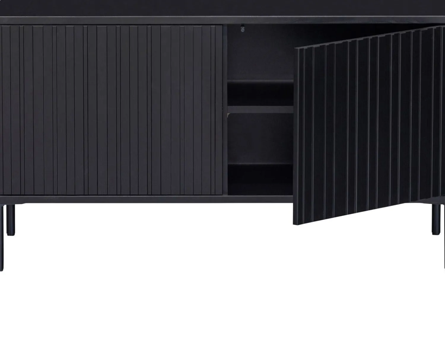 Tv-Meubels-WOOOD Gravure Small Tv-meubel Black