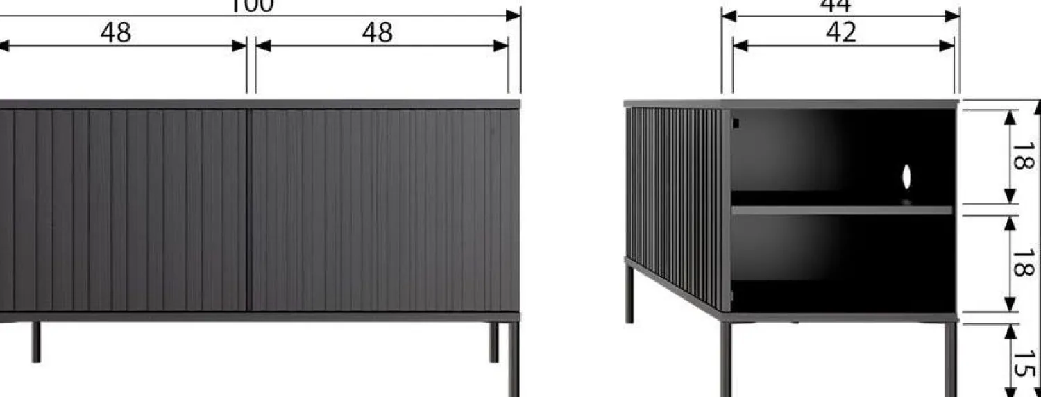 Tv-Meubels-WOOOD Gravure Small Tv-meubel Espresso