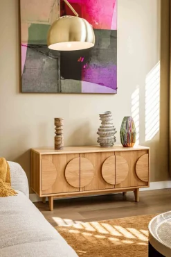 Dressoirs-Zuiver Groove Dressoir Bruin