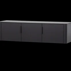 Tv-Meubels-WOOOD Gunnar 3-deurs Tv-meubel Matzwart
