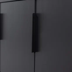 Tv-Meubels-WOOOD Gunnar 3-deurs Tv-meubel Matzwart