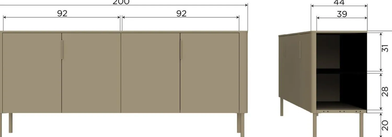 Dressoirs-WOOOD Gunnar Dressoir Mud