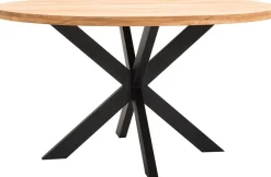 Houten Eettafels|Ronde Eettafels-Trendhopper Haiko Basic Eettafel Naturel, Zwart