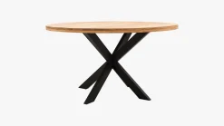 Houten Eettafels|Ronde Eettafels-Trendhopper Haiko Basic Eettafel Naturel, Zwart