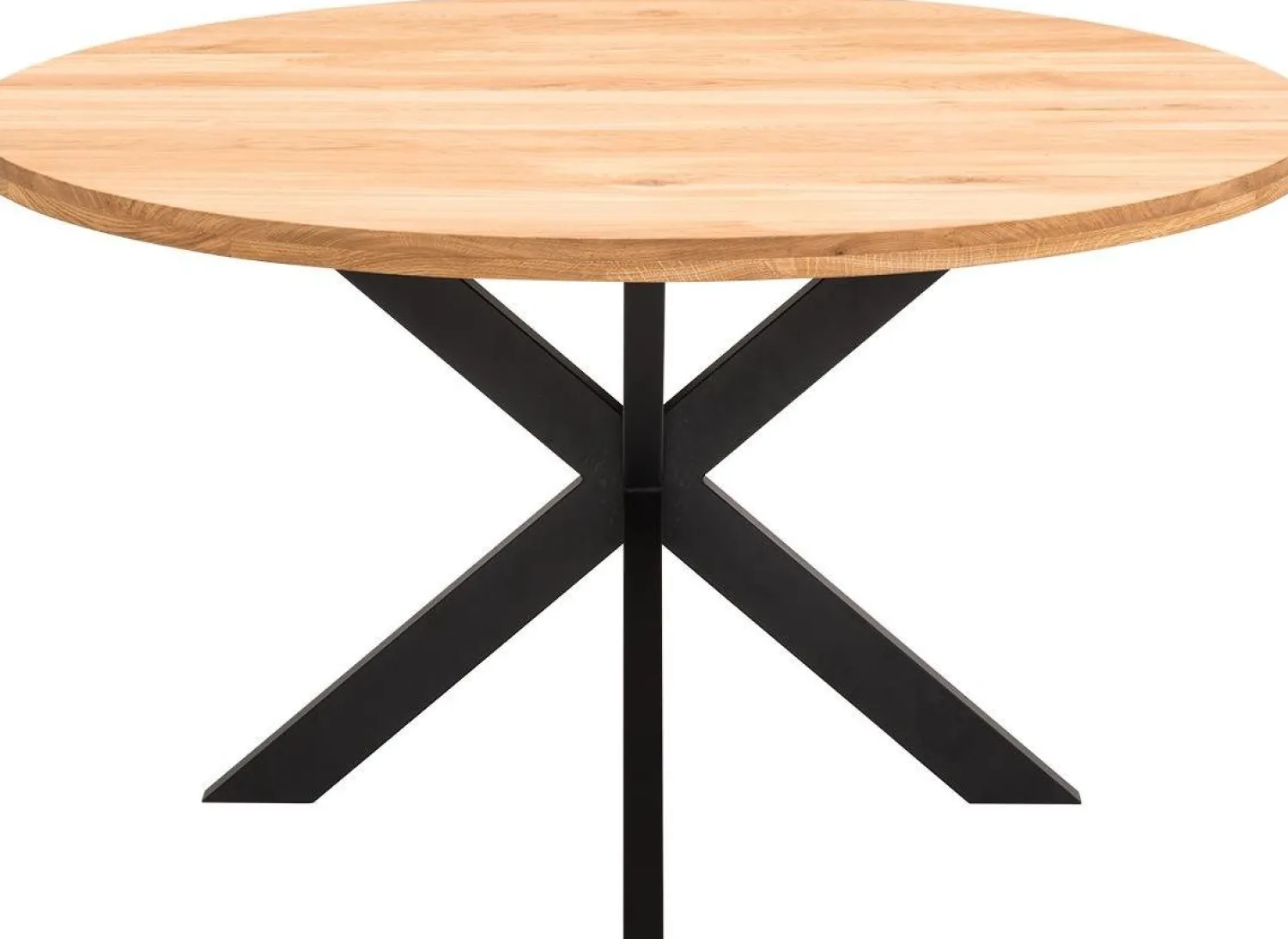 Houten Eettafels|Ronde Eettafels-Trendhopper Haiko Basic Eettafel Naturel, Zwart
