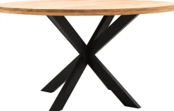 Houten Eettafels|Ronde Eettafels-Trendhopper Haiko Basic Eettafel Naturel, Zwart