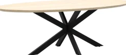Houten Eettafels|Ovale Eettafels-Trendhopper Haiko Ovaal Eettafel Naturel, Zwart