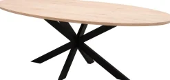 Houten Eettafels|Ovale Eettafels-Trendhopper Haiko Ovaal Eettafel Naturel, Zwart