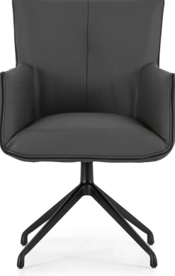 Eetkamerstoelen Met Armleuning-Montèl Harmony Armstoel Antraciet