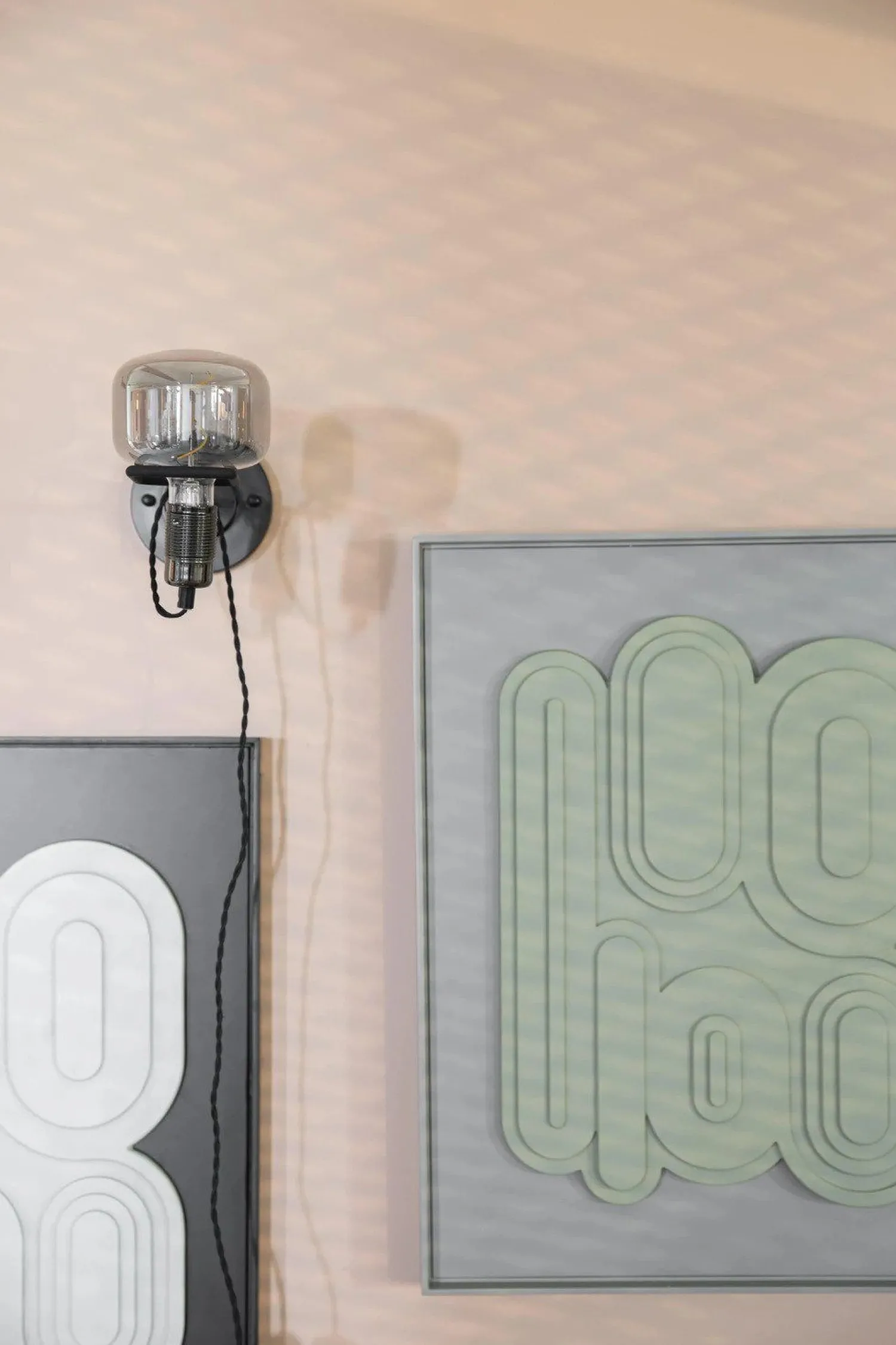 Industriële Wandlampen|Wandlampen-Zuiver Hazy Wandlamp Zwart