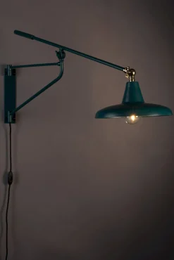 Industriële Wandlampen|Wandlampen-Dutchbone Hector Wandlamp Teal