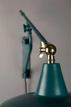 Industriële Wandlampen|Wandlampen-Dutchbone Hector Wandlamp Teal