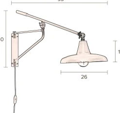 Industriële Wandlampen|Wandlampen-Dutchbone Hector Wandlamp Teal