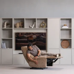 Relaxfauteuils-WOOOD Hein Relaxfauteuil Lichtbruin