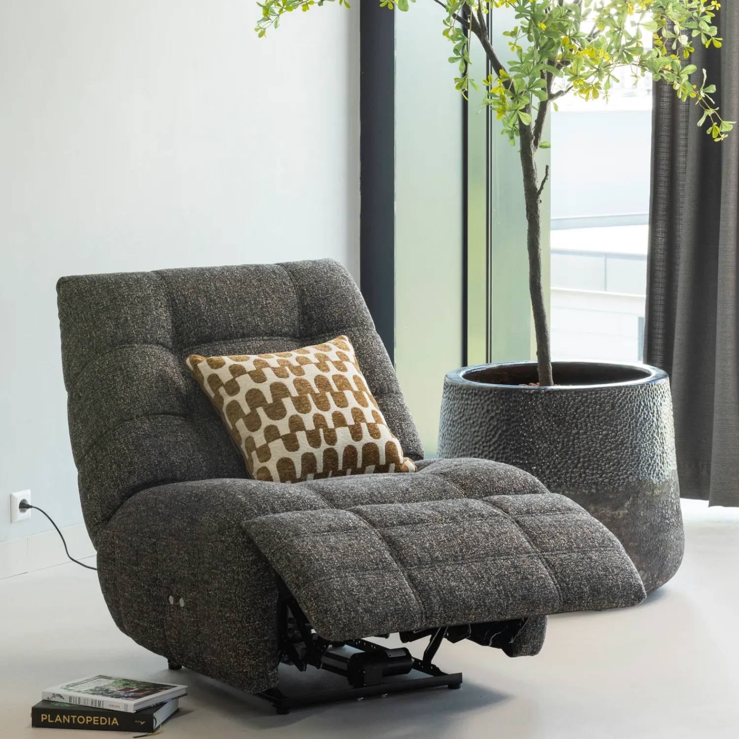 Relaxfauteuils-WOOOD Hein Relaxfauteuil Antraciet