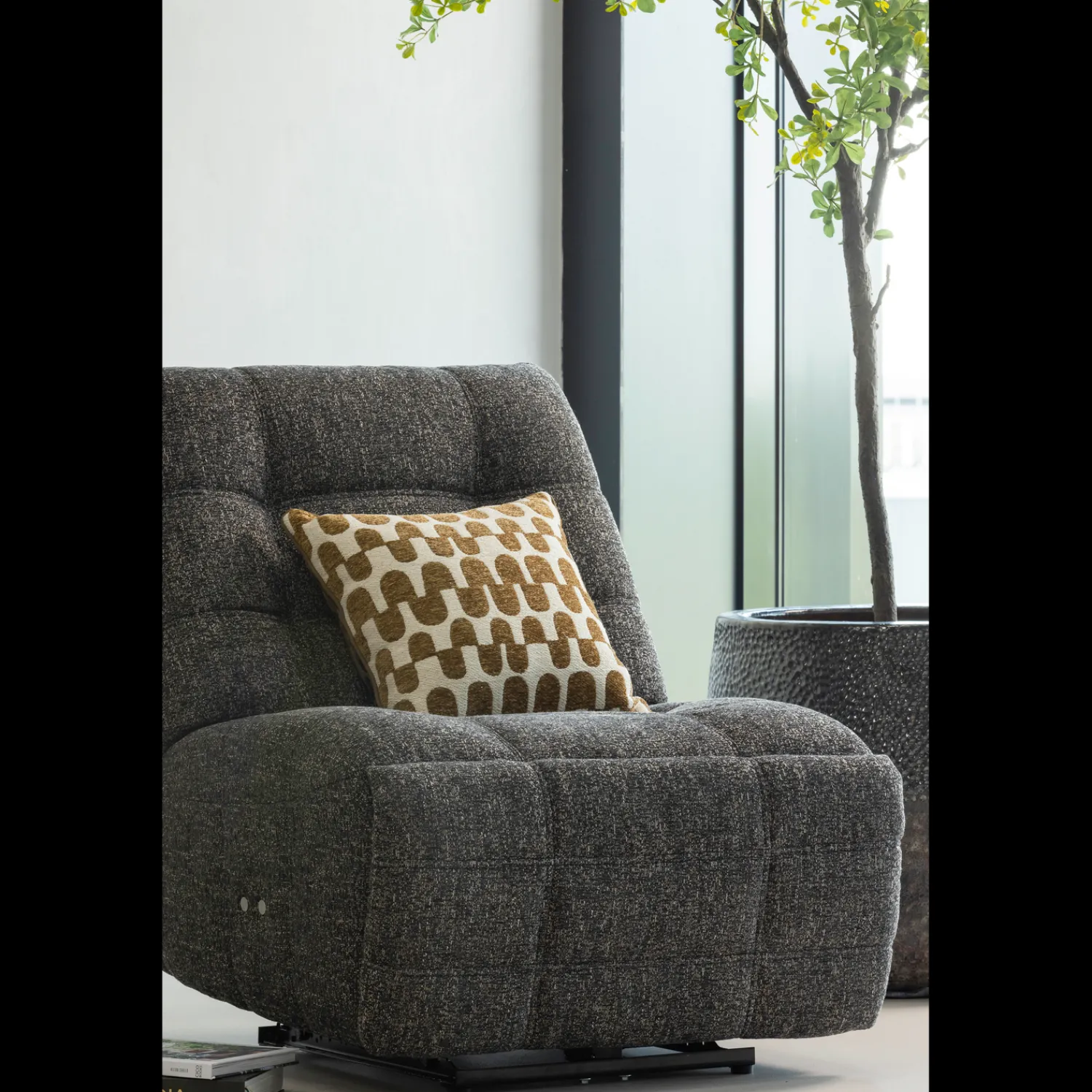 Relaxfauteuils-WOOOD Hein Relaxfauteuil Antraciet
