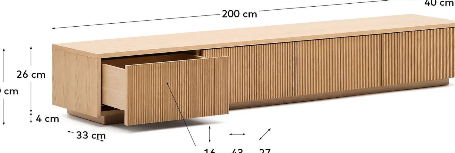Tv-Meubels-Kave Home Helvine Tv-meubel Naturel