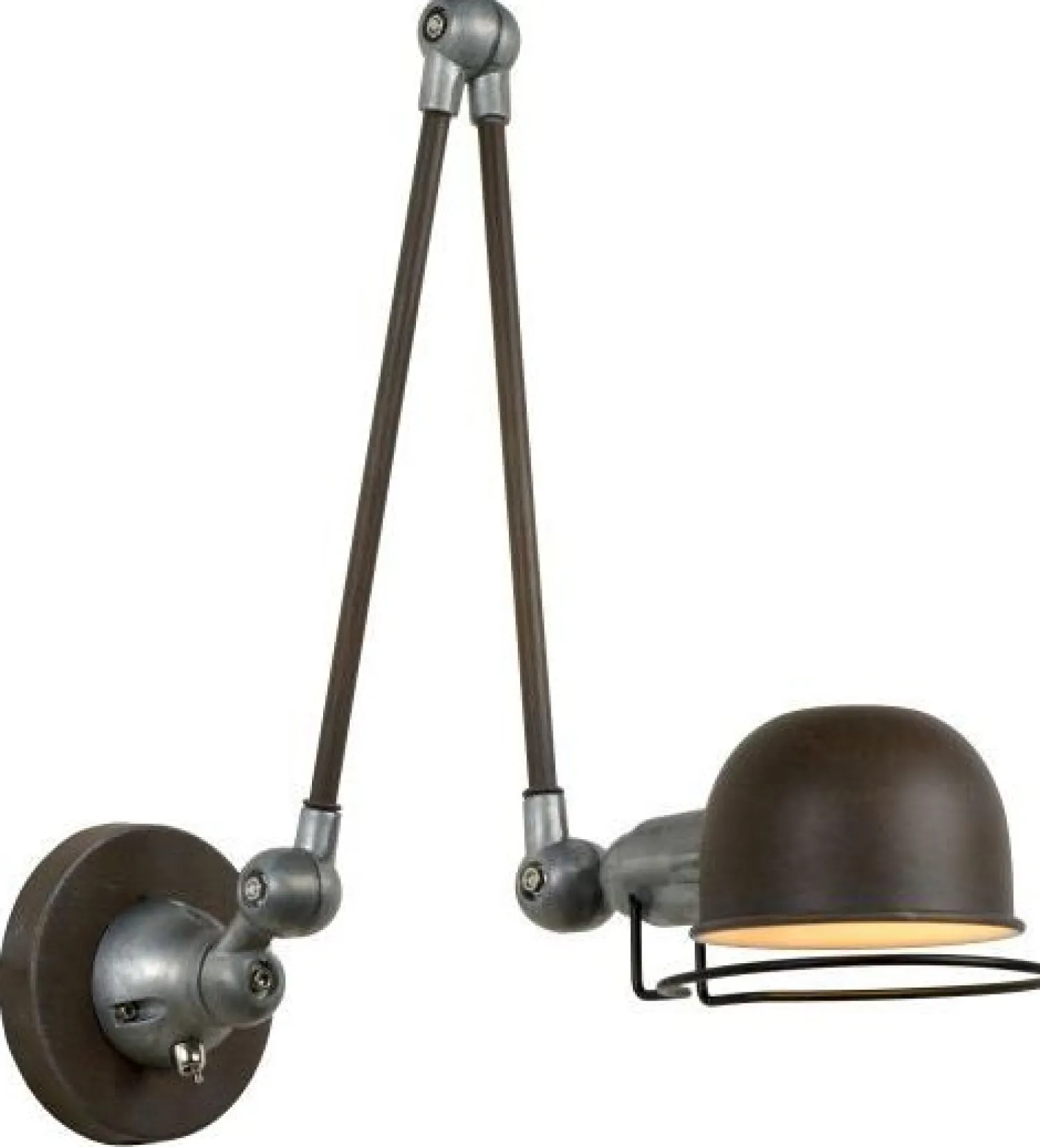 Industriële Wandlampen|Wandlampen-Lucide Honore Wandlamp Roest Bruin
