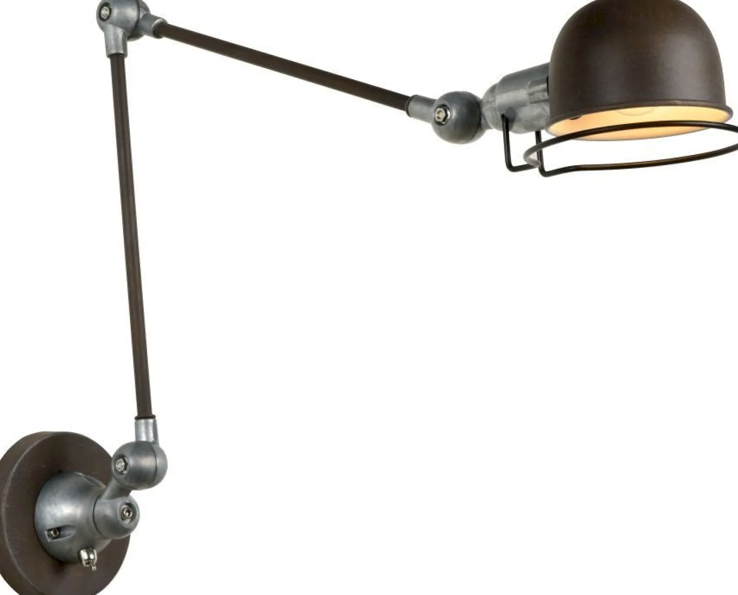 Industriële Wandlampen|Wandlampen-Lucide Honore Wandlamp Roest Bruin