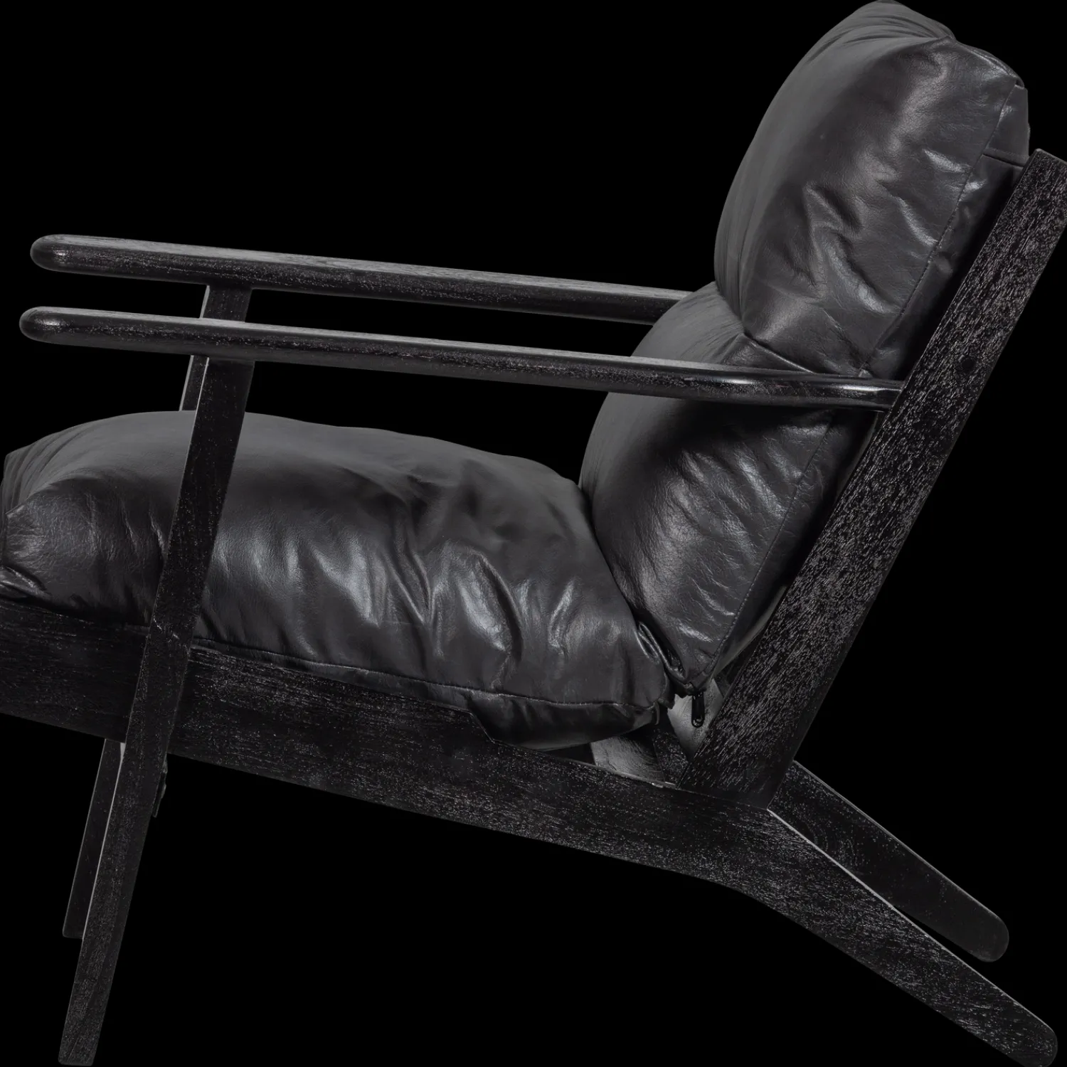 Leren Fauteuils-WOOOD Houston Fauteuil Black