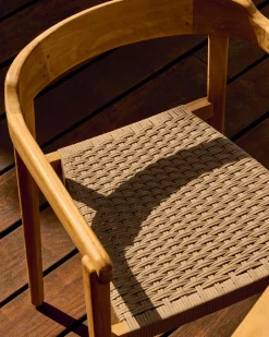 Tuinstoelen-Kave Home Icaro Tuinstoel Beige, Naturel