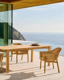 Tuintafels|Houten Eettafels-Kave Home Icaro Tuintafel Naturel