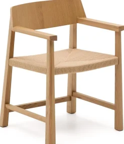 Eetkamerstoelen Met Armleuning-Kave Home Idun Eetkamerstoel Naturel