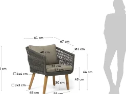 Loungesets-Kave Home Inti Loungeset Groen