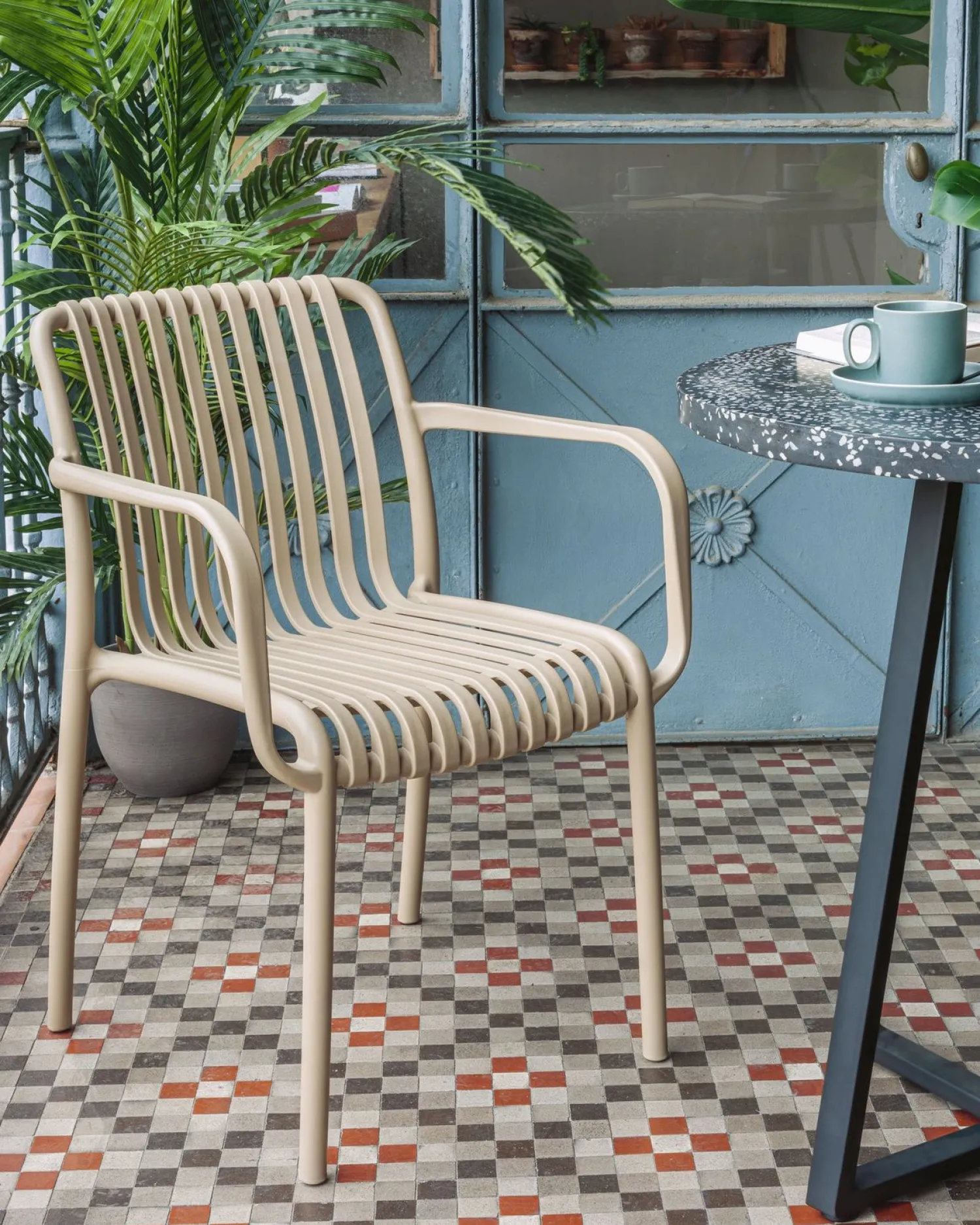Tuinstoelen-Kave Home Isabellini Tuinstoel Beige