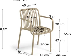 Tuinstoelen-Kave Home Isabellini Tuinstoel Beige