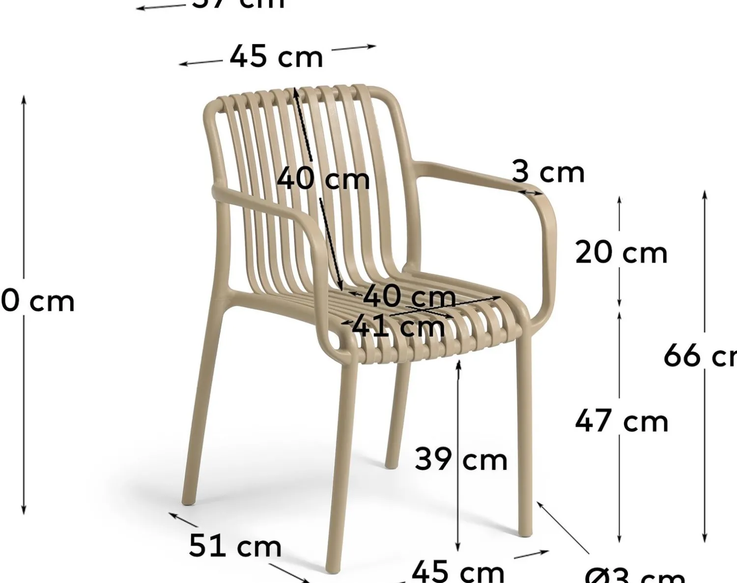 Tuinstoelen-Kave Home Isabellini Tuinstoel Beige