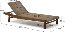 Tuinstoelen-Kave Home Itani Ligstoel Naturel