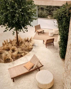 Tuinstoelen-Kave Home Itani Outdoor Fauteuil Naturel
