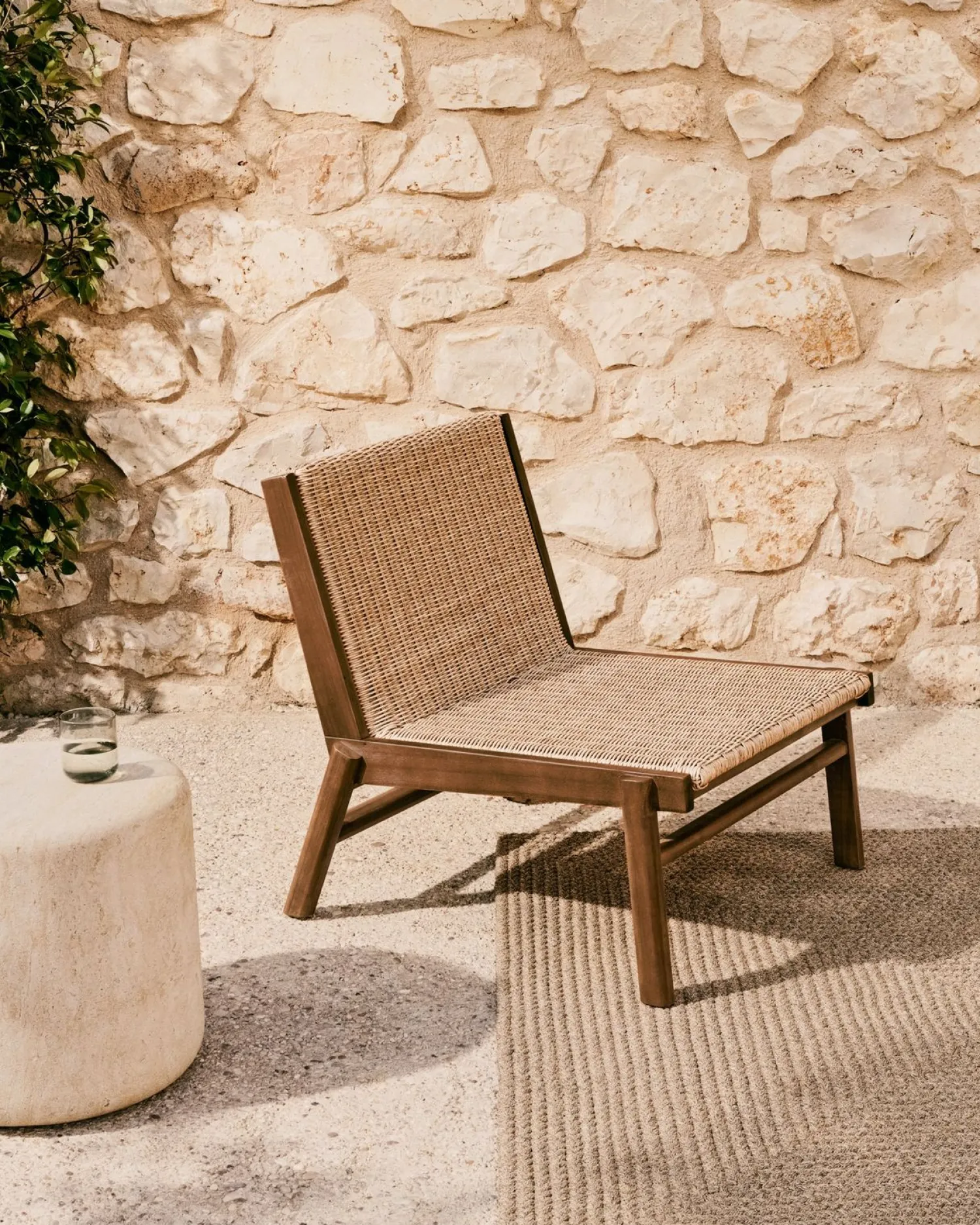 Tuinstoelen-Kave Home Itani Outdoor Fauteuil Naturel