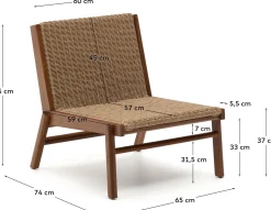 Tuinstoelen-Kave Home Itani Outdoor Fauteuil Naturel
