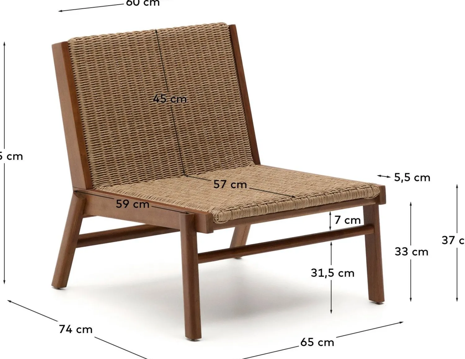 Tuinstoelen-Kave Home Itani Outdoor Fauteuil Naturel