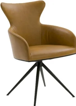 Design Stoelen|Draaibare Eetkamerstoelen-Bert Plantagie Iuno Armstoel Kurkuma